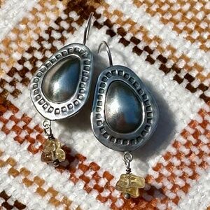 Vintage Silpada Sterling Silver and Citrine Earrings W1192